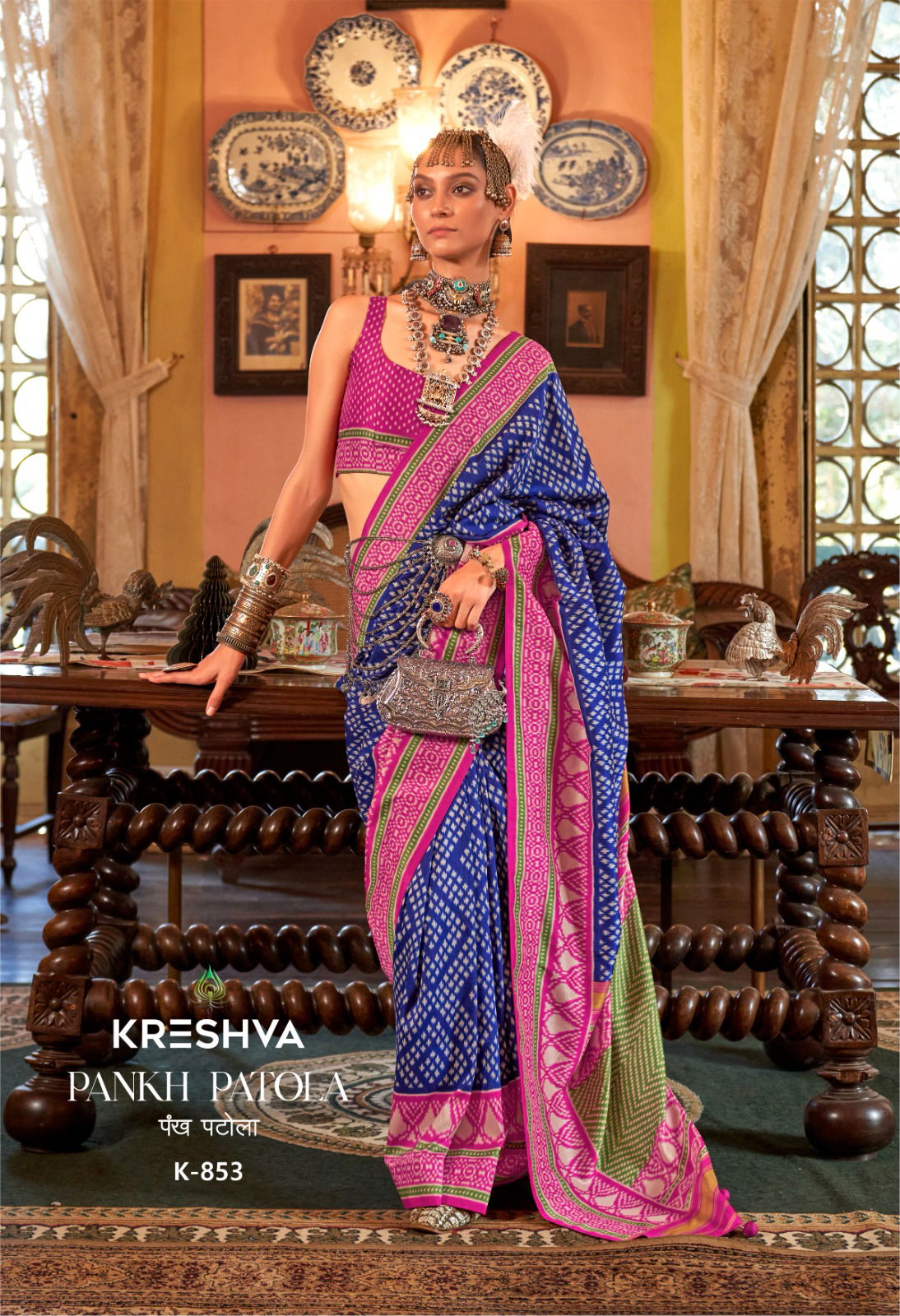 Pankh patola By Kreshva P V Silk Traditional Wear Saree Exporters In India